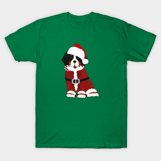 Christmas Bernese Mountain Dog Santa Claus T-Shirt by EMR_Designs